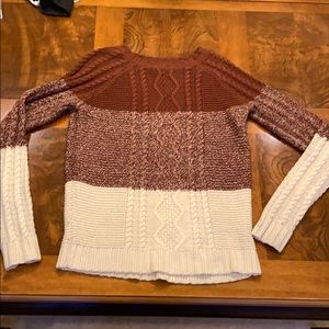 Maroon and cream woven sweater